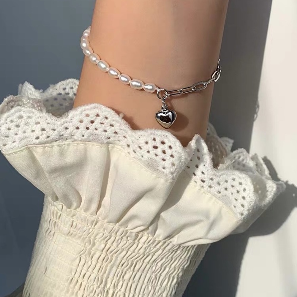 NEW 925 sterling silver& pearl adjustable bracelet